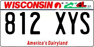 WI license plate 812XYS