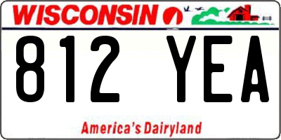 WI license plate 812YEA