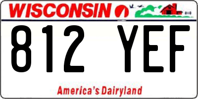 WI license plate 812YEF