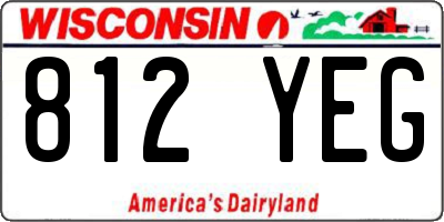 WI license plate 812YEG