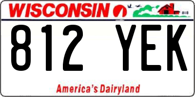 WI license plate 812YEK