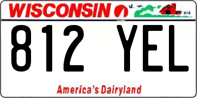 WI license plate 812YEL