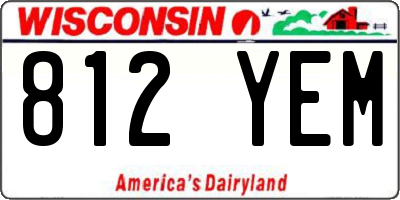 WI license plate 812YEM