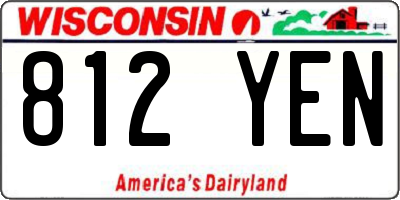 WI license plate 812YEN