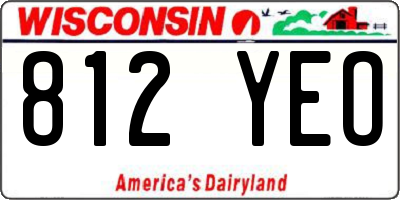 WI license plate 812YEO