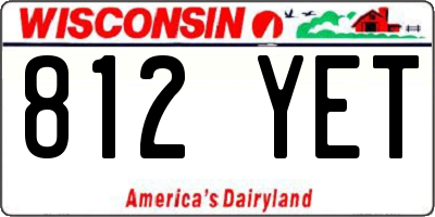 WI license plate 812YET