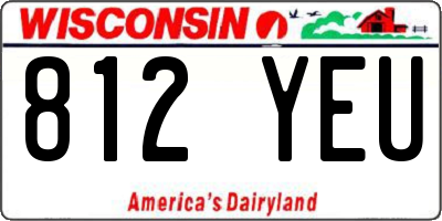 WI license plate 812YEU