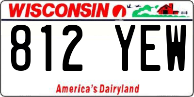 WI license plate 812YEW
