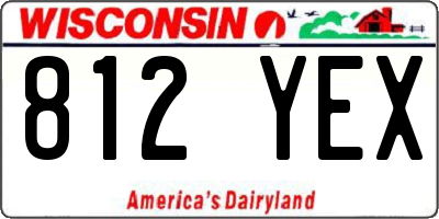 WI license plate 812YEX