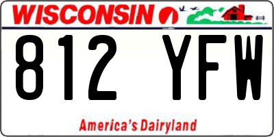 WI license plate 812YFW