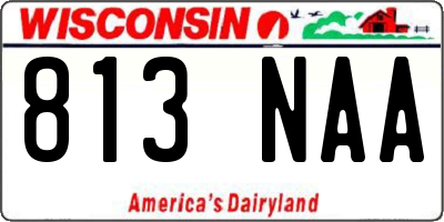 WI license plate 813NAA