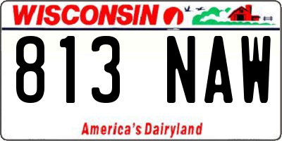 WI license plate 813NAW