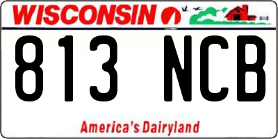WI license plate 813NCB