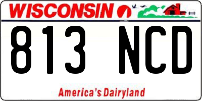 WI license plate 813NCD