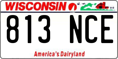 WI license plate 813NCE