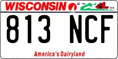 WI license plate 813NCF