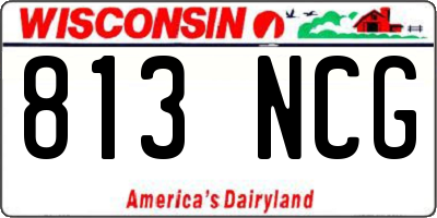 WI license plate 813NCG