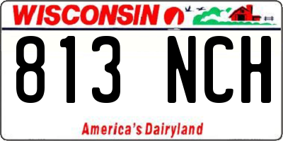 WI license plate 813NCH