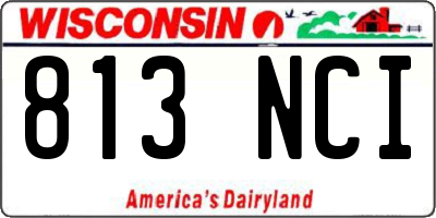 WI license plate 813NCI