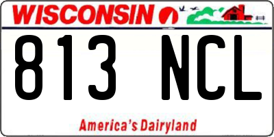WI license plate 813NCL
