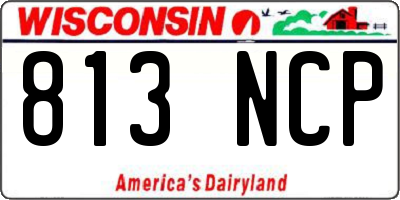 WI license plate 813NCP
