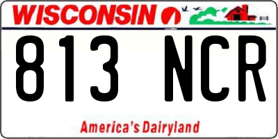 WI license plate 813NCR