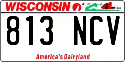 WI license plate 813NCV