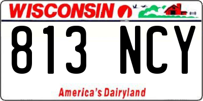 WI license plate 813NCY