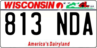 WI license plate 813NDA