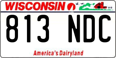 WI license plate 813NDC