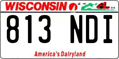 WI license plate 813NDI