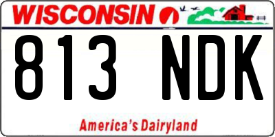 WI license plate 813NDK