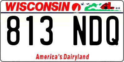 WI license plate 813NDQ
