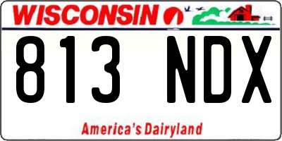 WI license plate 813NDX