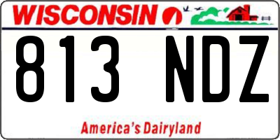 WI license plate 813NDZ