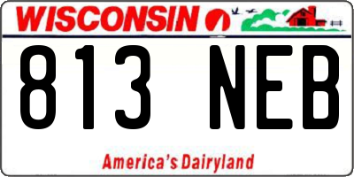WI license plate 813NEB