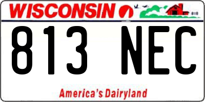 WI license plate 813NEC