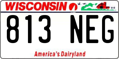WI license plate 813NEG