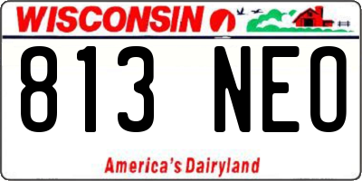 WI license plate 813NEO