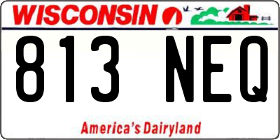 WI license plate 813NEQ
