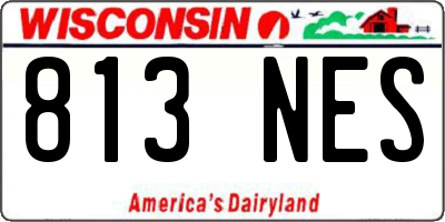 WI license plate 813NES