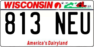 WI license plate 813NEU