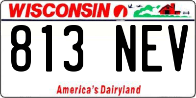 WI license plate 813NEV