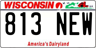 WI license plate 813NEW