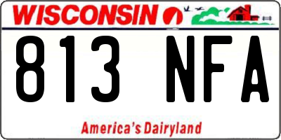WI license plate 813NFA
