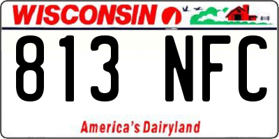 WI license plate 813NFC