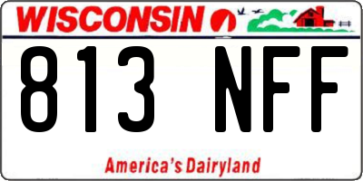 WI license plate 813NFF