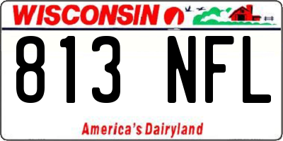 WI license plate 813NFL