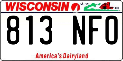 WI license plate 813NFO