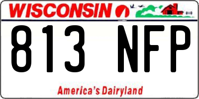 WI license plate 813NFP